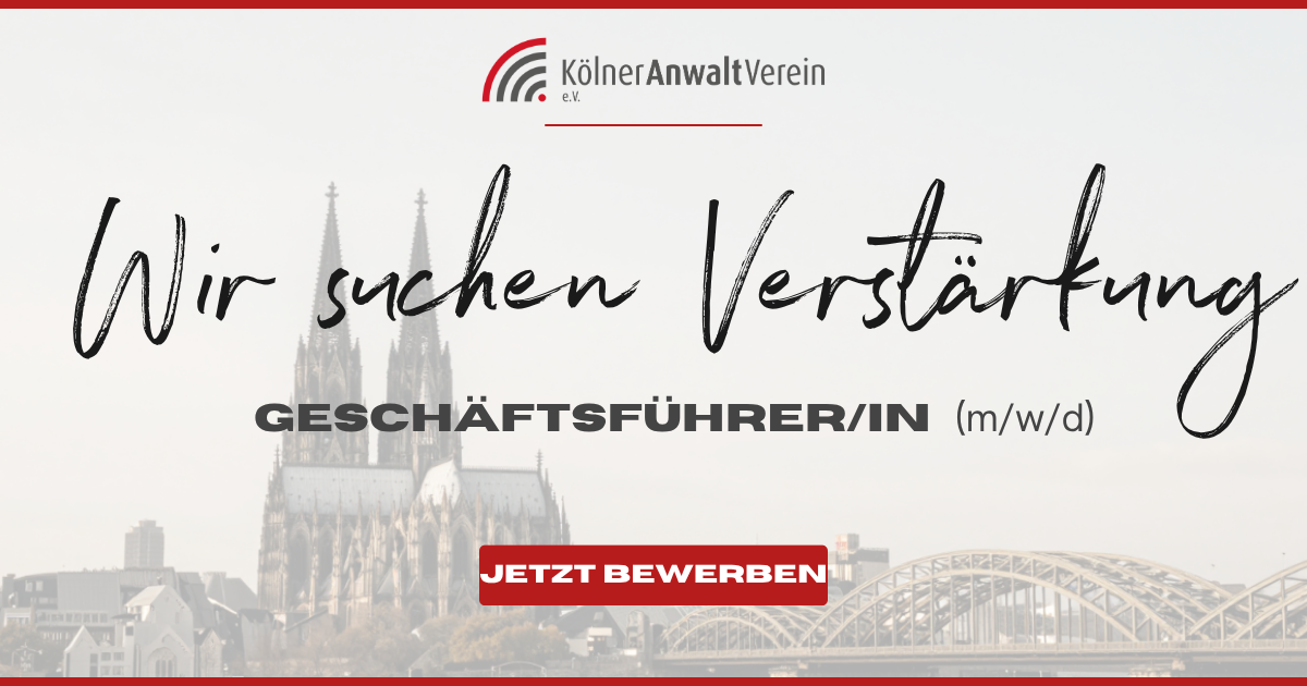 Stellenanzeige Koelner Anwaltverein GF